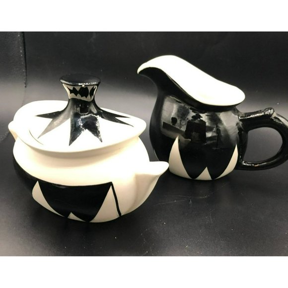 Hand-Painted Cream & Sugar, Robert Reid UTE Mountain Ute Tribe Pottery - Picture 5 of 7